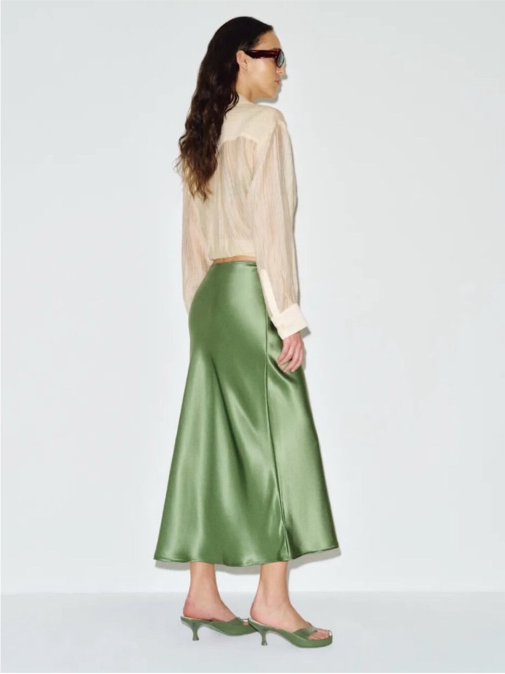 NWT Reformation Layla Silk Skirt Jade Green 6 - Picture 12 of 12